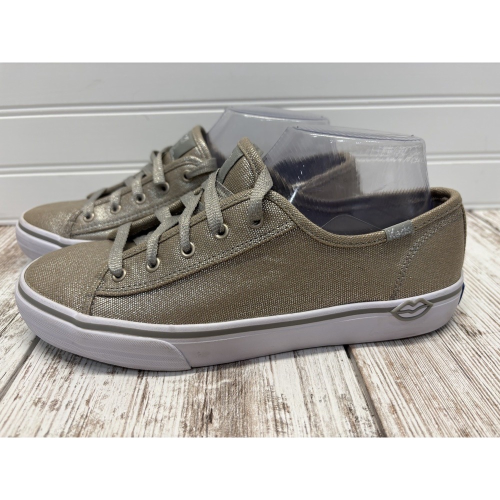 Keds x EOS Women's Size 7.5 Gold Metallic Shimmer Low Top Sneakers